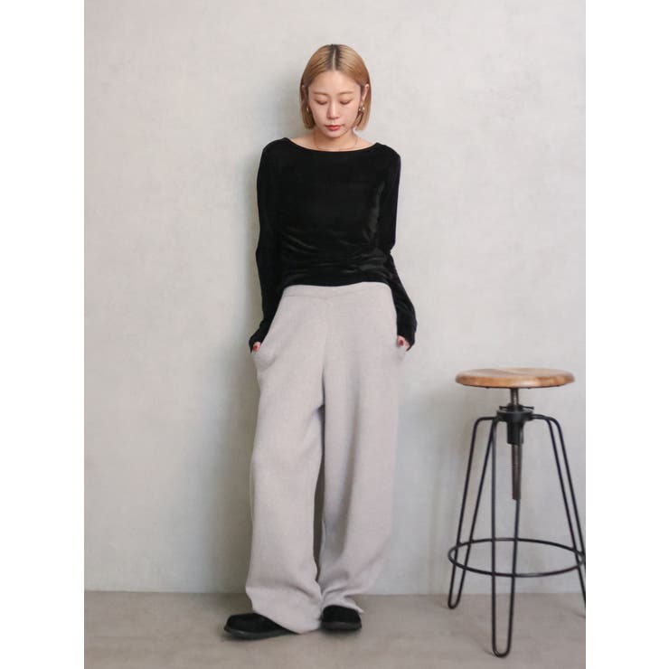 バックオープンドットシアーベロアロングスリーブTee | Ungrid | 詳細画像11 