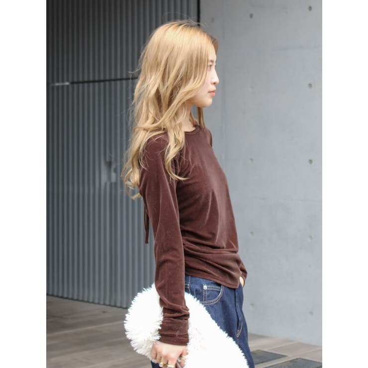 バックオープンドットシアーベロアロングスリーブTee | Ungrid | 詳細画像16 