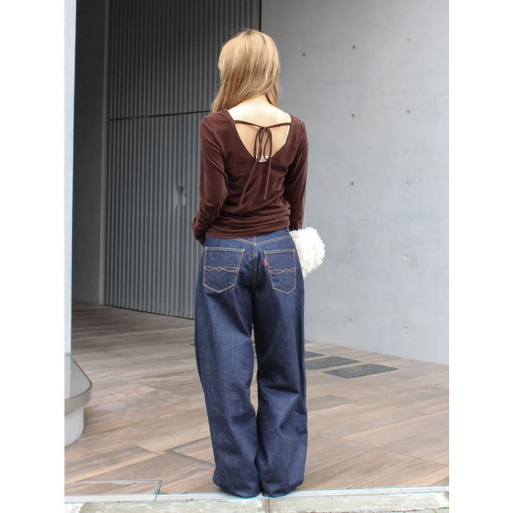 バックオープンドットシアーベロアロングスリーブTee | Ungrid | 詳細画像19 