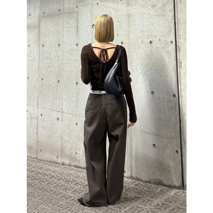 バックオープンドットシアーベロアロングスリーブTee | Ungrid | 詳細画像20 