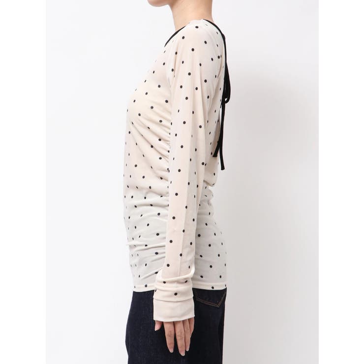 バックオープンドットシアーベロアロングスリーブTee | Ungrid | 詳細画像29 