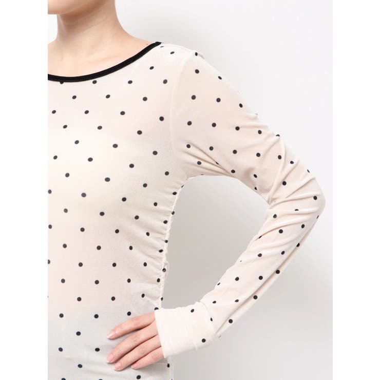 バックオープンドットシアーベロアロングスリーブTee | Ungrid | 詳細画像32 