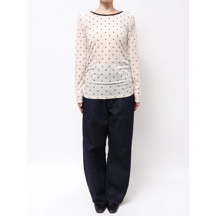 バックオープンドットシアーベロアロングスリーブTee | Ungrid | 詳細画像35 