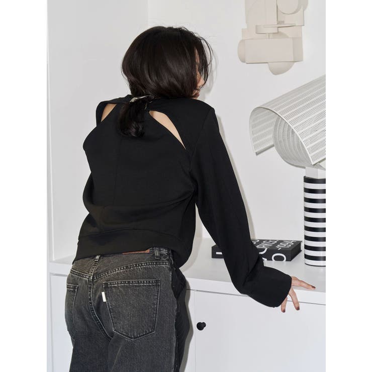 【Htage】パワーショルダーバックデザインスウェット | Ungrid | 詳細画像2 