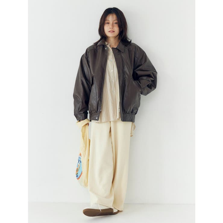 ポケットデザインフェイクレザーブルゾン | Ungrid | 詳細画像13 