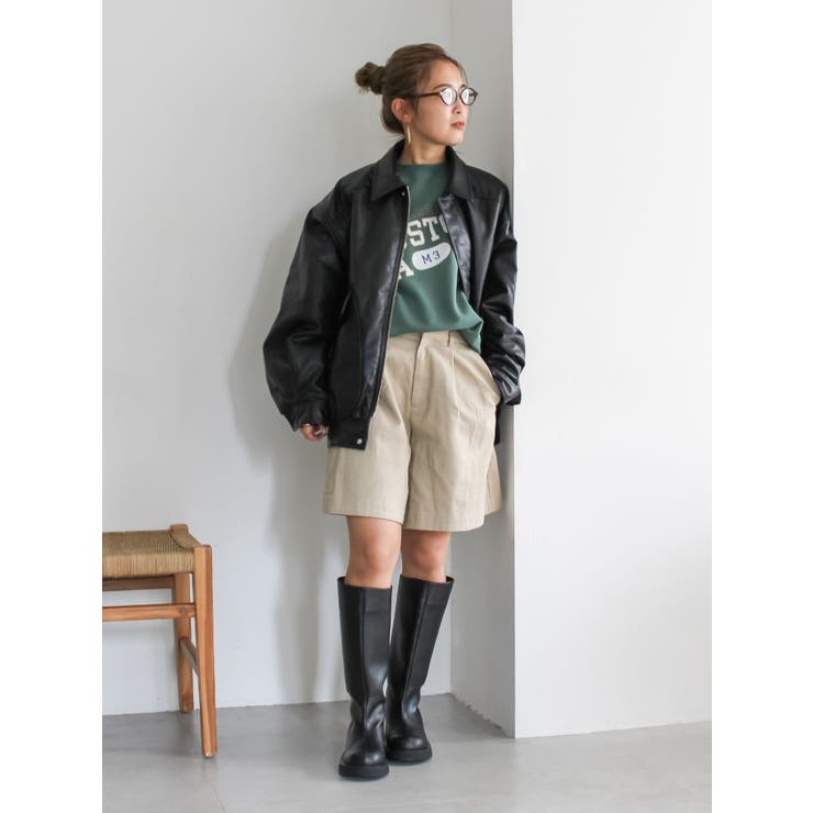 ポケットデザインフェイクレザーブルゾン | Ungrid | 詳細画像18 