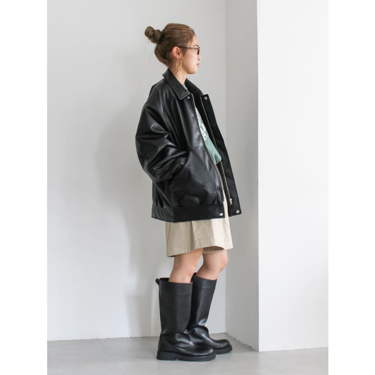 ポケットデザインフェイクレザーブルゾン | Ungrid | 詳細画像19 