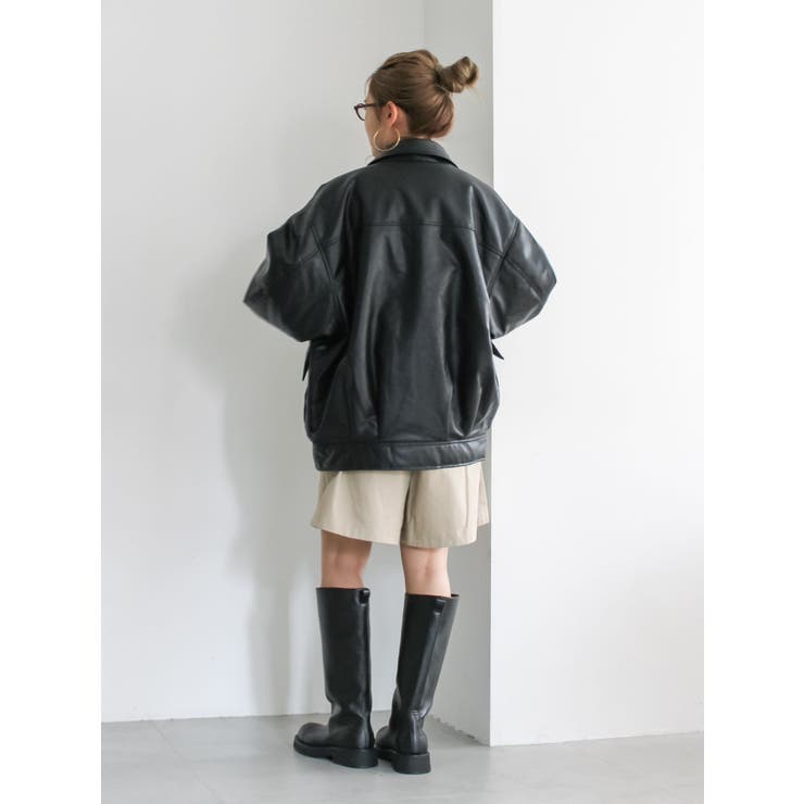 ポケットデザインフェイクレザーブルゾン | Ungrid | 詳細画像20 