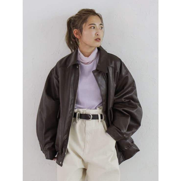 ポケットデザインフェイクレザーブルゾン | Ungrid | 詳細画像21 