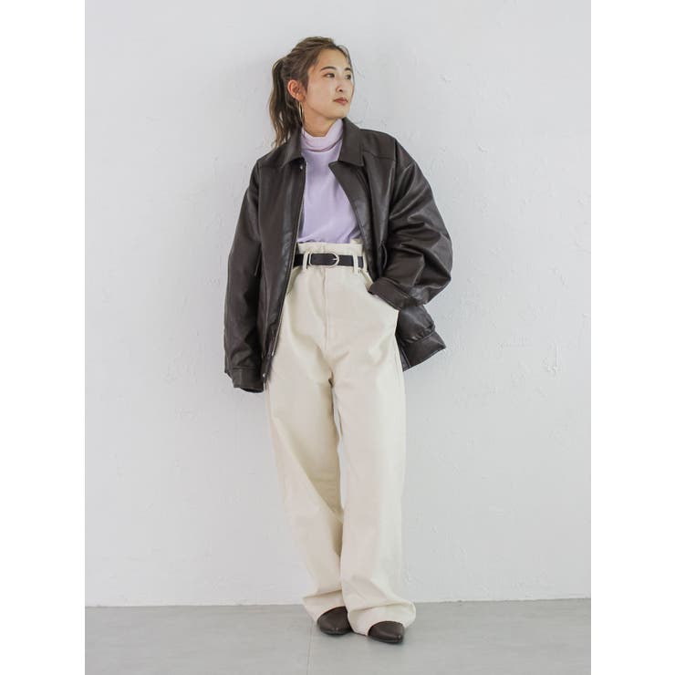 ポケットデザインフェイクレザーブルゾン | Ungrid | 詳細画像23 