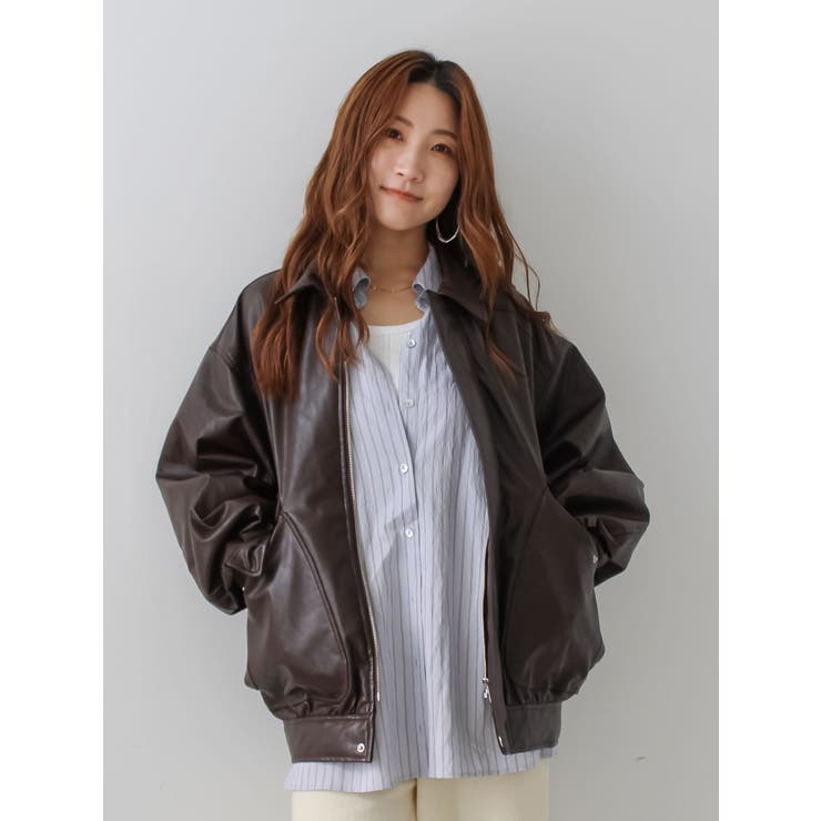 ポケットデザインフェイクレザーブルゾン | Ungrid | 詳細画像29 