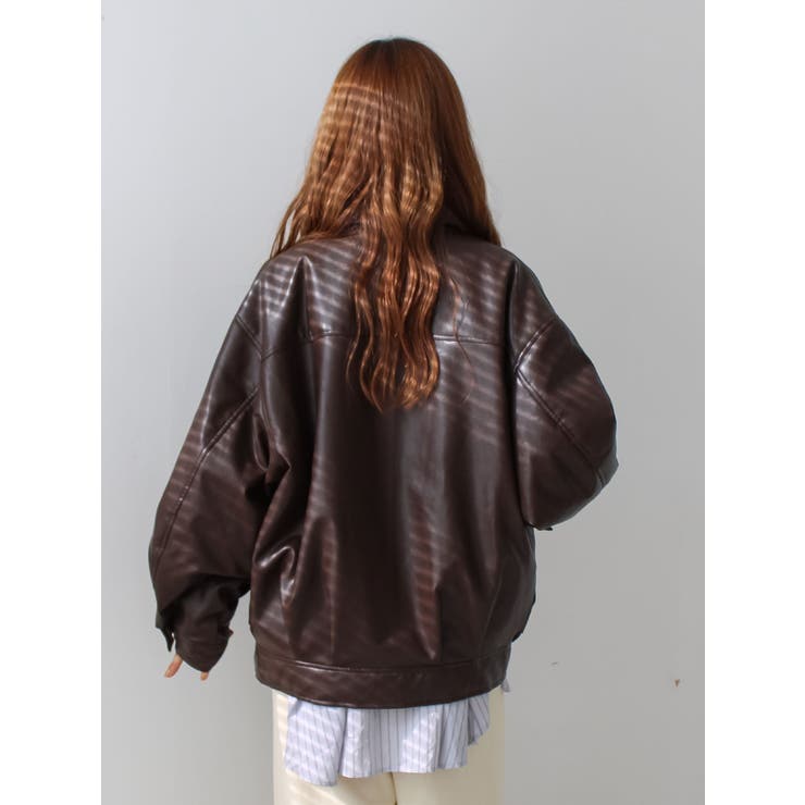 ポケットデザインフェイクレザーブルゾン | Ungrid | 詳細画像30 