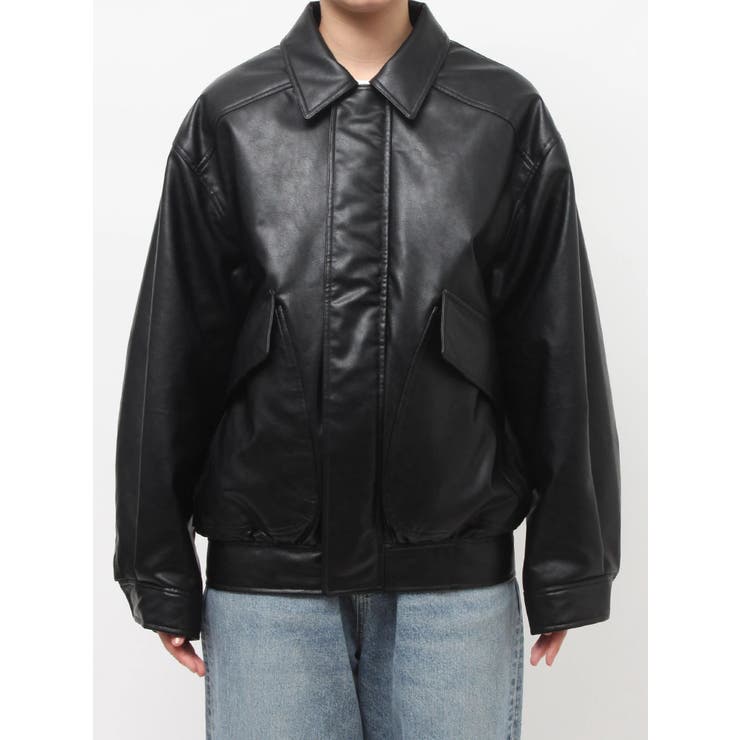 ポケットデザインフェイクレザーブルゾン | Ungrid | 詳細画像33 