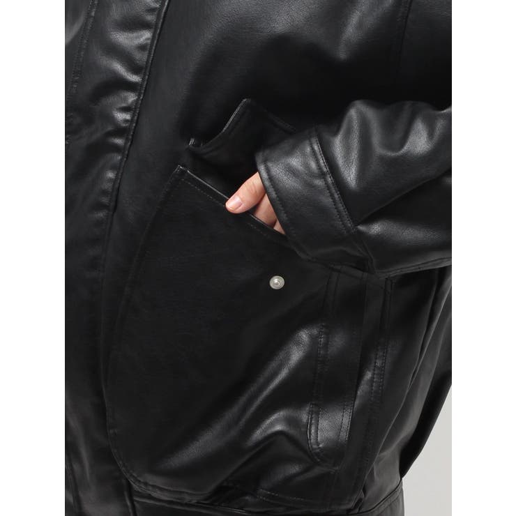 ポケットデザインフェイクレザーブルゾン | Ungrid | 詳細画像38 