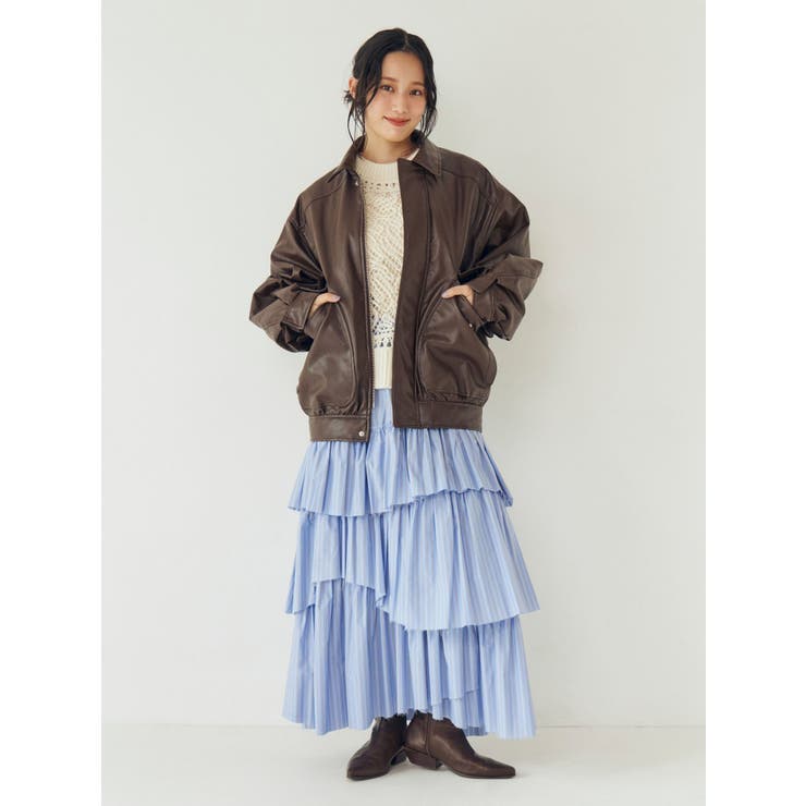 ポケットデザインフェイクレザーブルゾン | Ungrid | 詳細画像9 