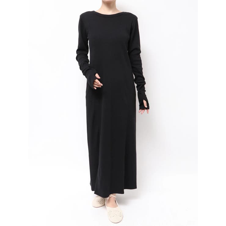 ブラック | バックオープンテレコカットワンピース | Ungrid