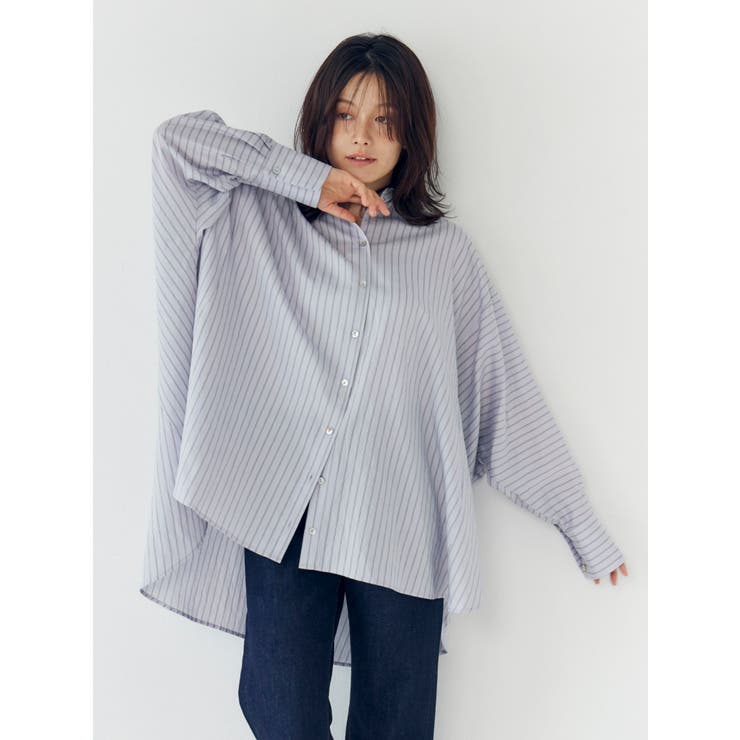 パープル | スリーブデザインルーズシャツ | Ungrid