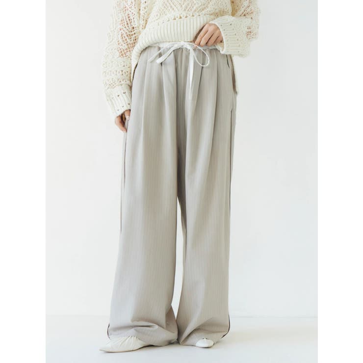 ベージュ | ウエストデザインラインパンツ | Ungrid