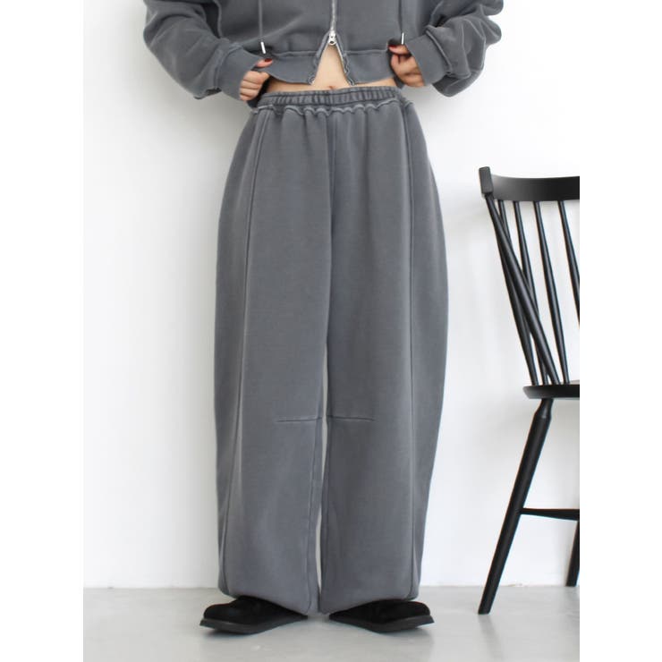 チャコールグレー | ピグメントスウェットルーズパンツ | Ungrid