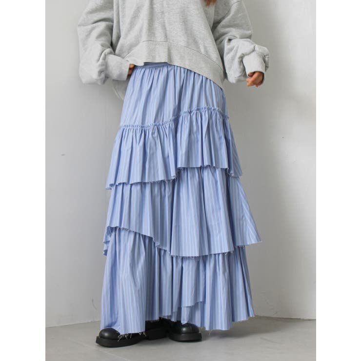 ミックス | カットオフデザインラッフルスカート | Ungrid
