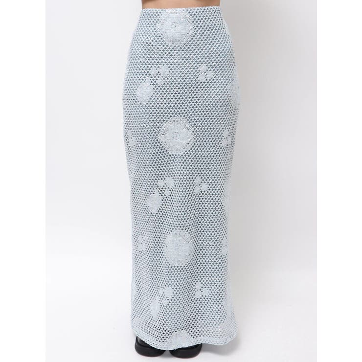 透かし編みスパンコールレイヤードスカート | Ungrid | 詳細画像3 