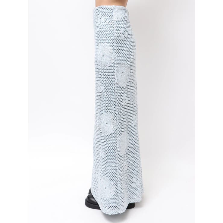 透かし編みスパンコールレイヤードスカート | Ungrid | 詳細画像4 