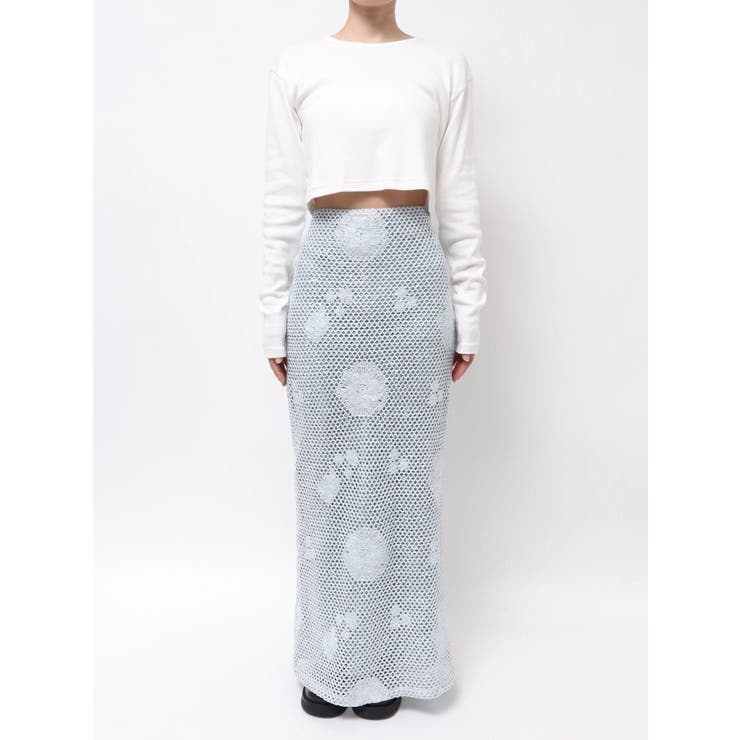 透かし編みスパンコールレイヤードスカート | Ungrid | 詳細画像9 