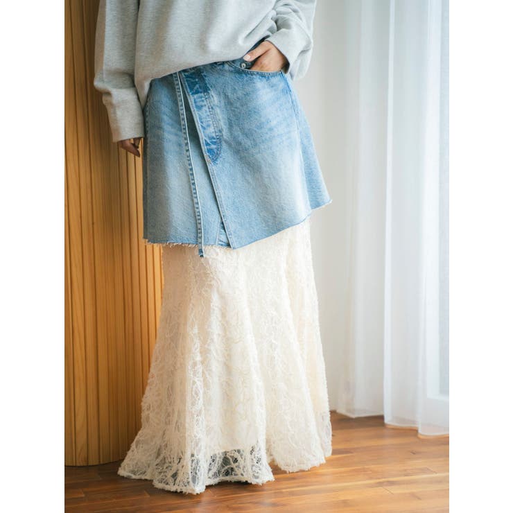 ポケットデザインデニムラップスカート | Ungrid | 詳細画像7 