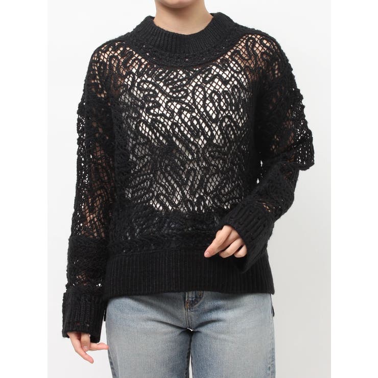 レーシー刺繍ルーズニット | Ungrid | 詳細画像1 