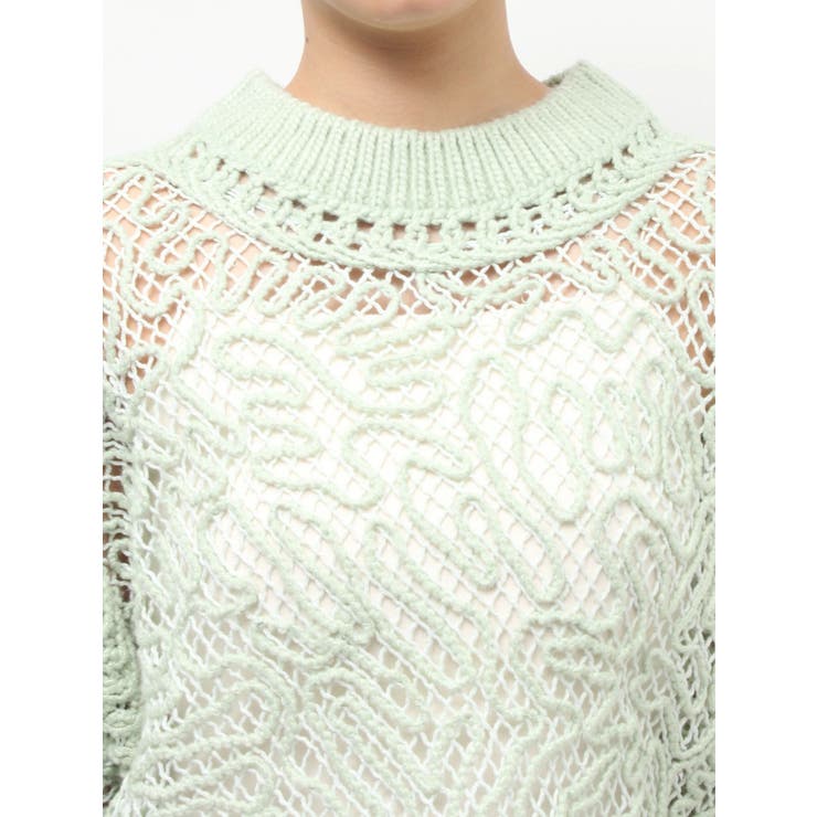 レーシー刺繍ルーズニット | Ungrid | 詳細画像10 