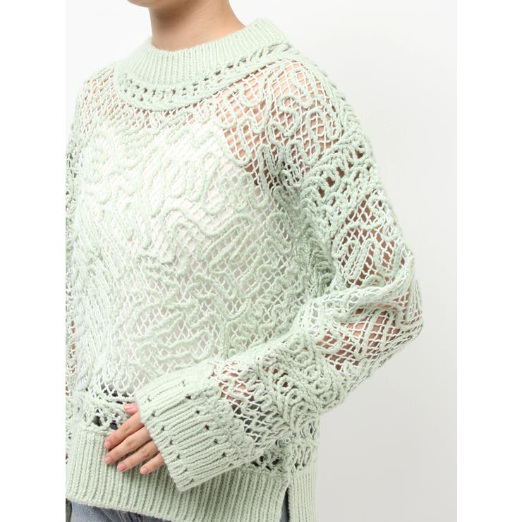 レーシー刺繍ルーズニット | Ungrid | 詳細画像11 
