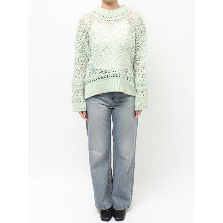 レーシー刺繍ルーズニット | Ungrid | 詳細画像14 