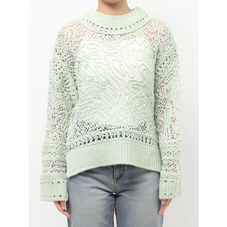 レーシー刺繍ルーズニット | Ungrid | 詳細画像7 