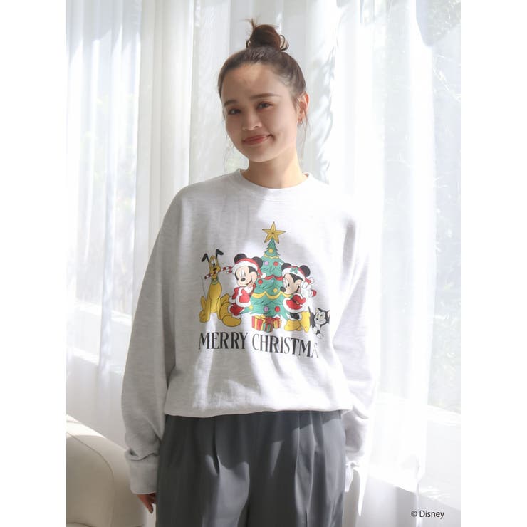 ライトグレー | クリスマスプリントスウェット | Ungrid