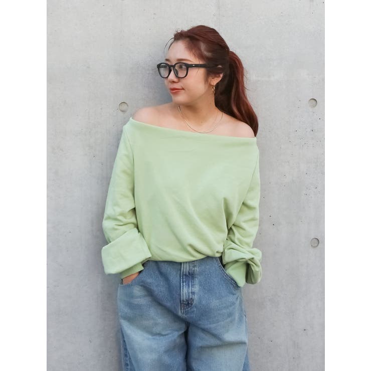 グリーン | タックオフショルスウェット | Ungrid