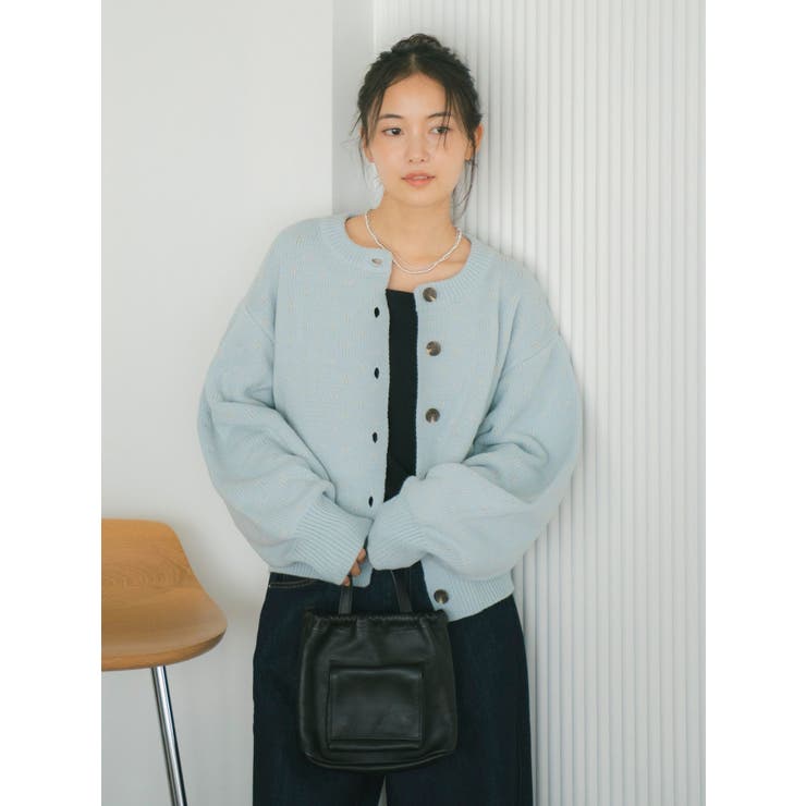 ブルー | マルチウェイドットニットカーディガン | Ungrid