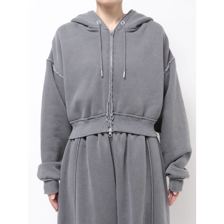 ダブルジップピグメントショートパーカー | Ungrid | 詳細画像3 