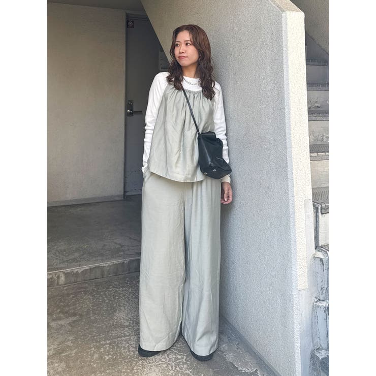 グリーン | 【WEB限定】ウッドビーズコンビキャミセットアップ | Ungrid