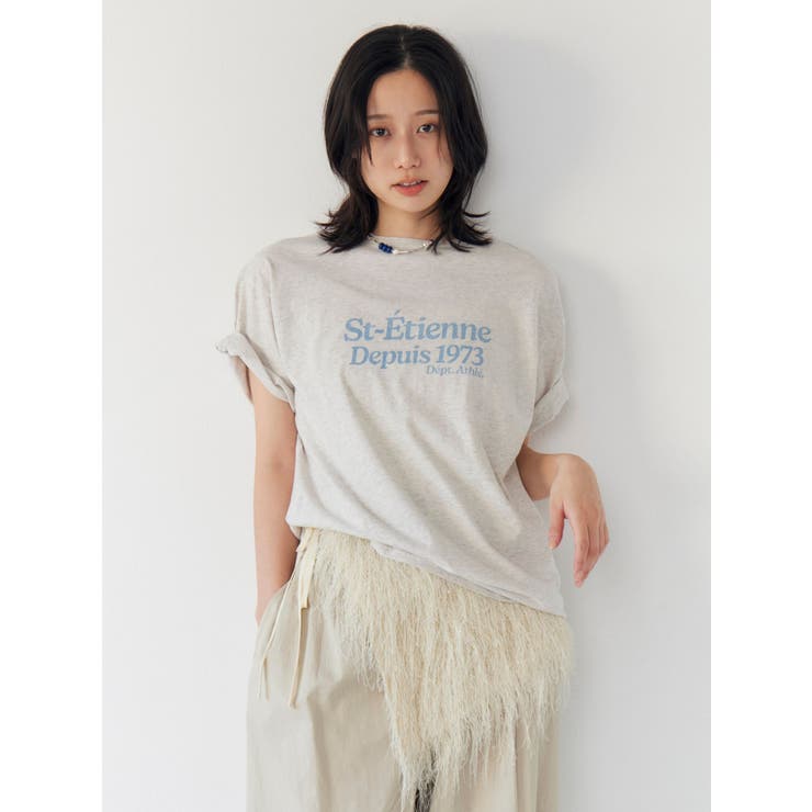 ライトグレー | ミニスラブビッグシルエットロゴTee | Ungrid