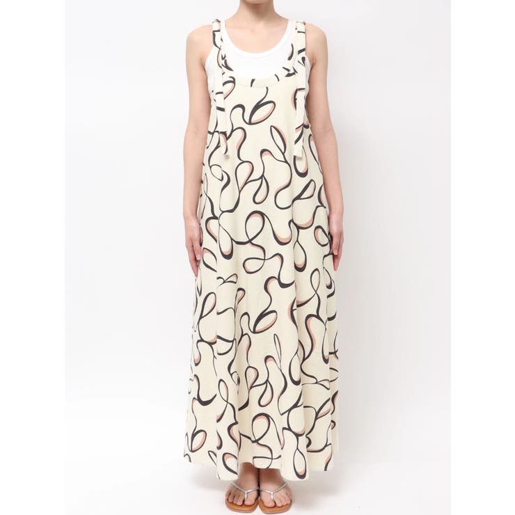 リネン混ショルダーデザインキャミワンピース | Ungrid | 詳細画像8 