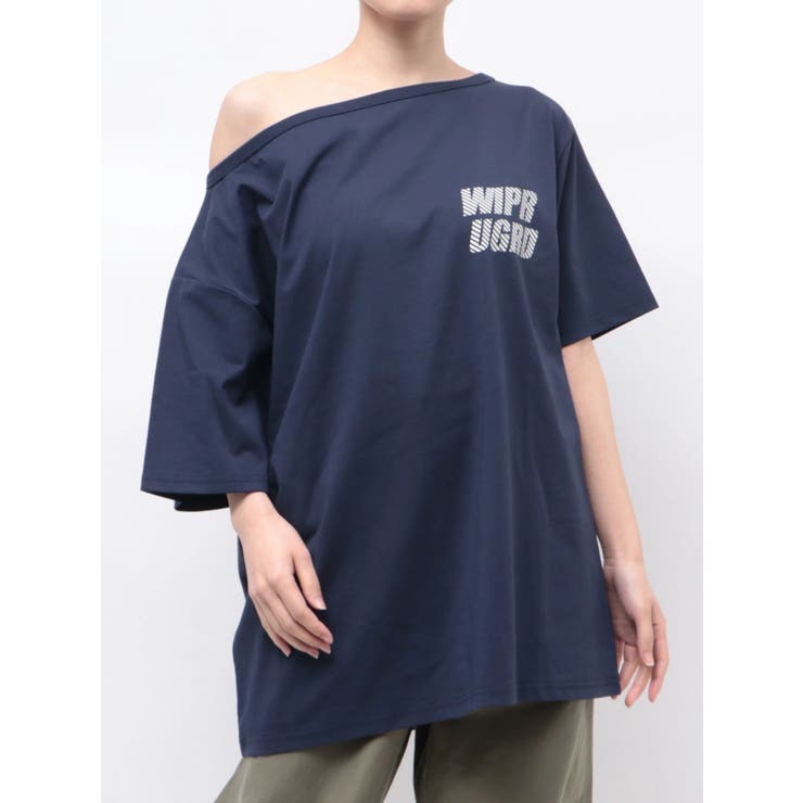 ネイビー | WAIPER別注 オフショルロゴTee | Ungrid