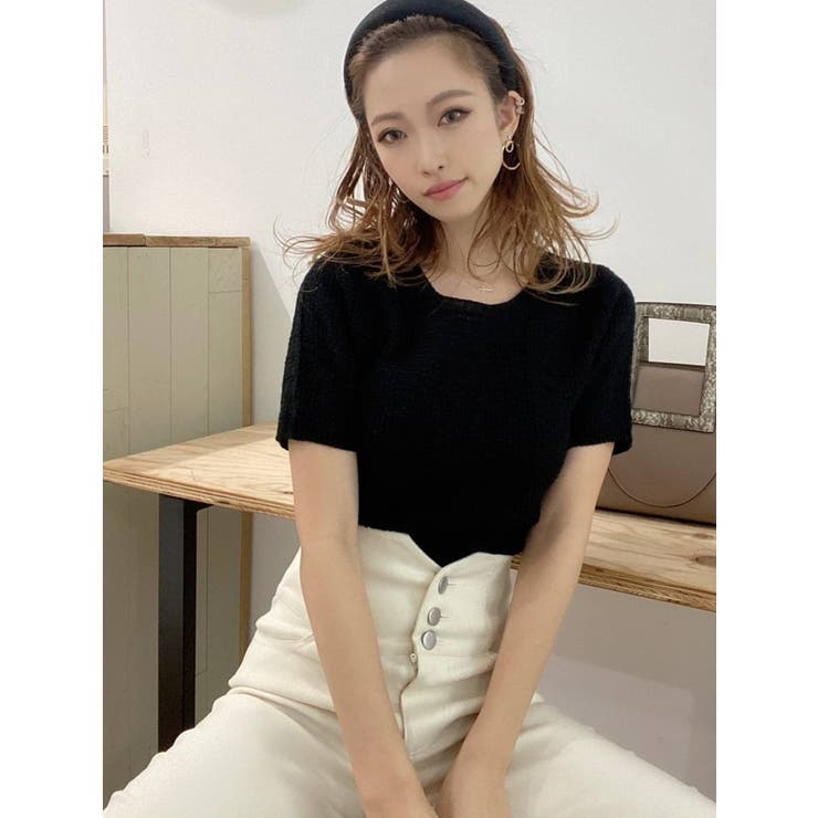 トップス Rii ツイードライクニットトップス[品番：MKSW0035696]｜RESEXXY