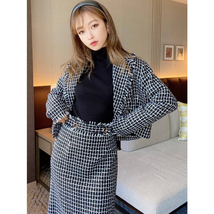 ツイードテーラードジャケット【セットアップ着用可能】[品番