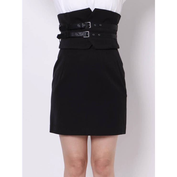 VTG! 激レア初期NU/KE 拘束黒ビスチェ ベルト　ミニスカート　ユリウス SET】クロップビスチェ＋プリーツベルトミニスカート