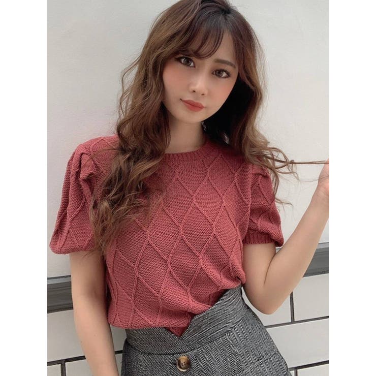 ピンク | ダイヤデザインニットトップス | RESEXXY