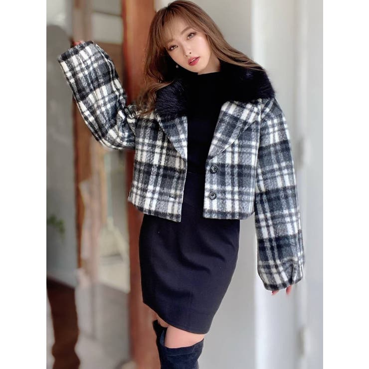 ファー付クロップドジャケット[品番：MKSW0040481]｜RESEXXY