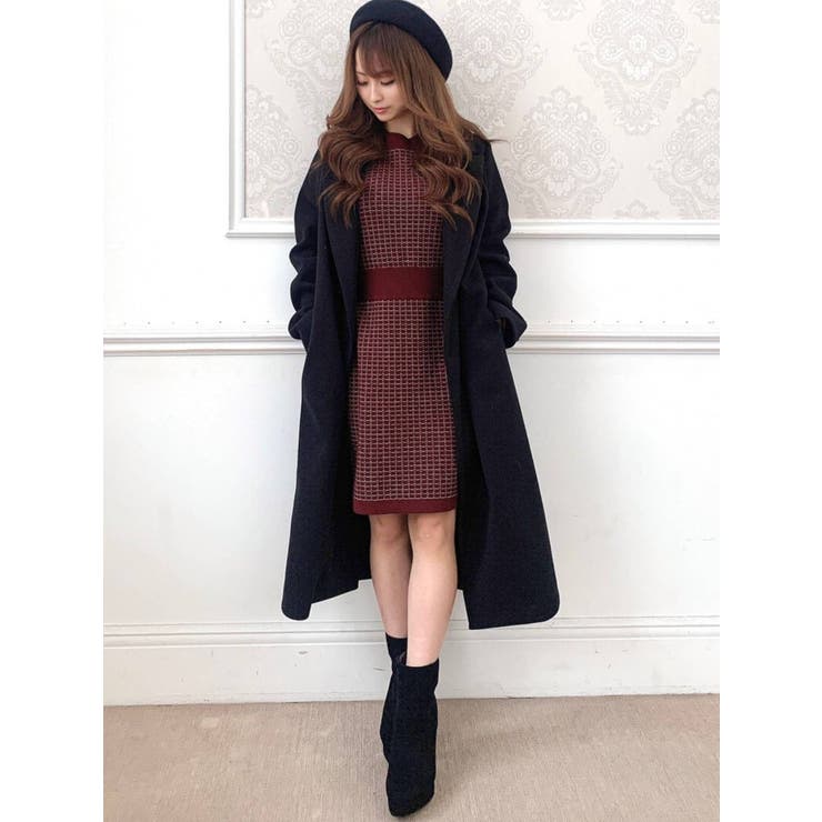 【最終値下げ】新品 ・1枚でコーデ完成✴︎ツイードレイヤードニットワンピース ワンピース レディース 秋 きれいめ Aライン ツイード ニット 切替