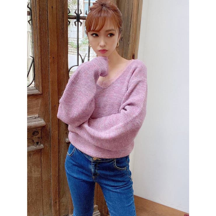 WEB限定】リバーレースモヘアニットプルオーバー[品番：MKSW0039587  