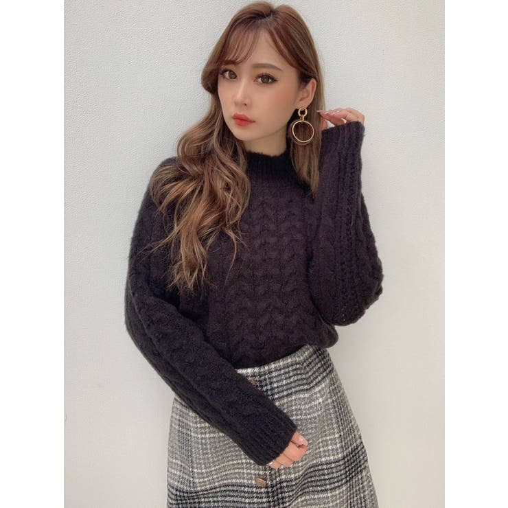 ハイネックケーブルニットトップス[品番：MKSW0040519]｜RESEXXY