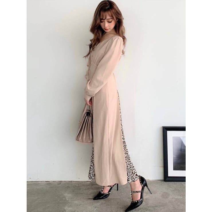 dazzlinコラボ＞ジップカラーコルセットワンピース[品番